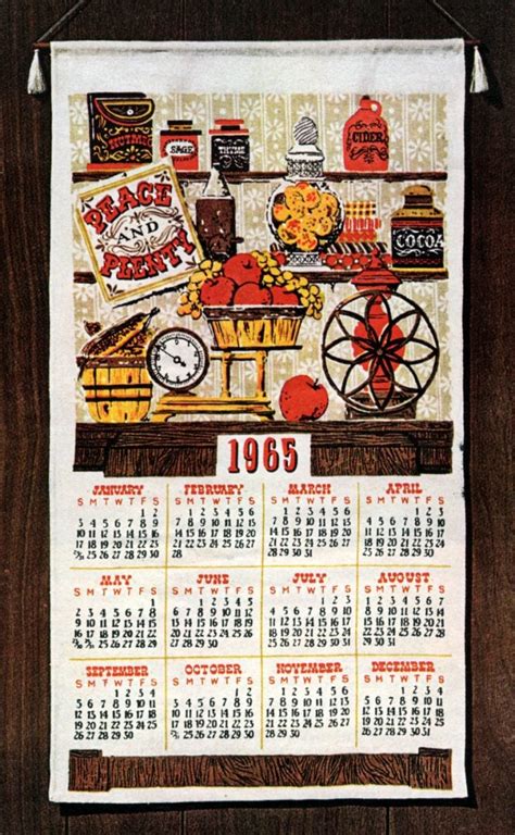 replica 1965 cloth calendar|See 20 old.